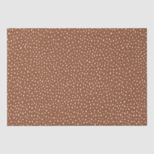 Boho Terracotta Brown & Beige Dots Baby Shower Tissue Paper