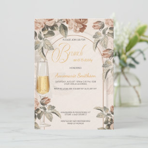  Boho Terracotta Brunch Bubbly Bridal Shower   Invitation