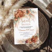 Boho terracotta burgundy flowers eucalyptus rusty 