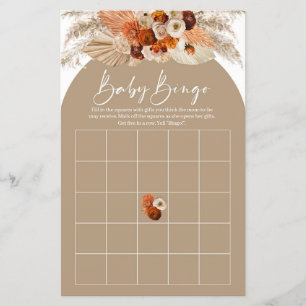 Boho terracotta burnt orange Copper Bingo Game