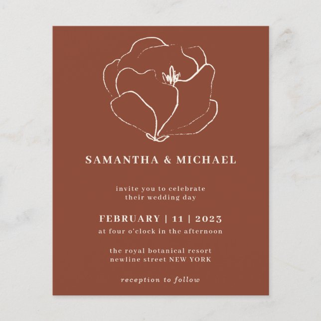 Boho Terracotta burnt orange Eucalyptus budget Flyer (Front)