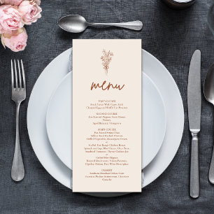 Boho Terracotta Burnt Orange Rustic Wedding Menu