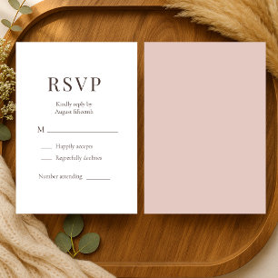 Boho Terracotta Clay Minimalist Wedding RSVP Card