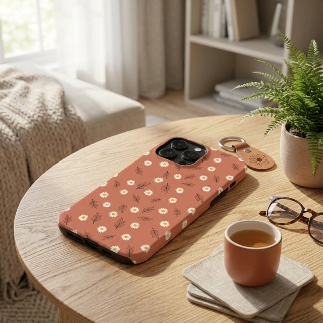 Boho Terracotta Daisy Scatter Matte Phone Case (Creator Uploaded)