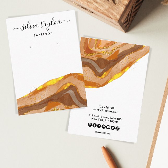 Boho Terracotta Designer Jewellery Holder Social Business Card (Creator Uploaded)