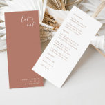 Boho Terracotta Elegant Minimalist Wedding Menu<br><div class="desc">Design features an handwritten font and modern minimalist design. Designed to coordinate with for the «Pampas Grass» Wedding Invitation Collection. To change details,  click «Personalise». View the collection link on this page to see all of the matching items in this beautiful design or see the collection here: https://bit.ly/3oGWJGM</div>