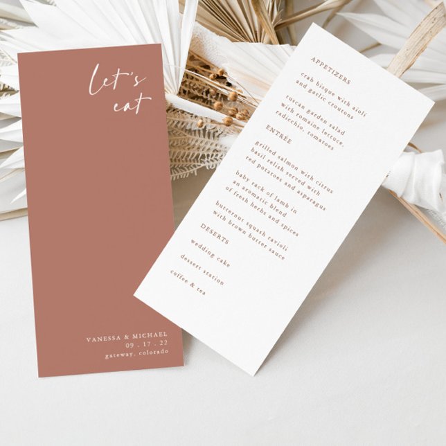 Boho Terracotta Elegant Minimalist Wedding Menu (Creator Uploaded)