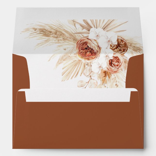 Boho Terracotta Envelopes | Modern Pampas Grass (Back (Bottom))