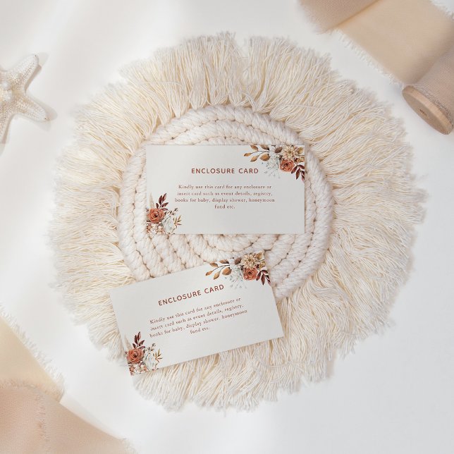 Boho Terracotta Floral Enclosure Card (Creator Uploaded)