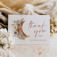 Boho Terracotta Floral Thank you card