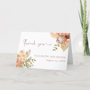 Boho Terracotta floral Thank You Card