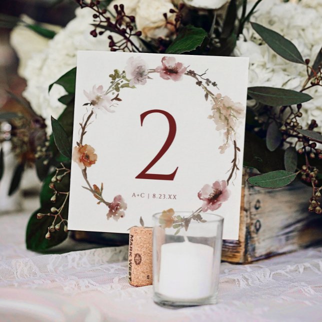 Boho Terracotta Floral Wedding Table Numbers (Creator Uploaded)