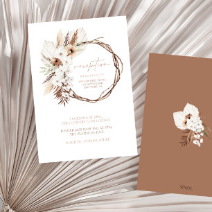 Boho Terracotta Floral Wreath Wedding Reception Enclosure Card