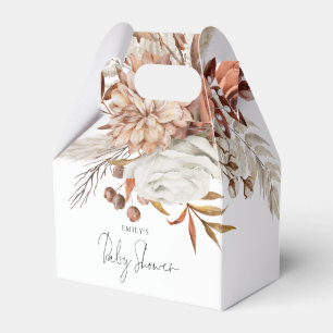 Boho Terracotta Florals Baby Shower Thanks Favour Box