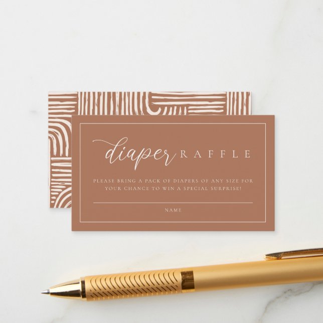 Boho Terracotta Gender Neutral Baby Shower Enclosure Card (Front/Back In Situ)