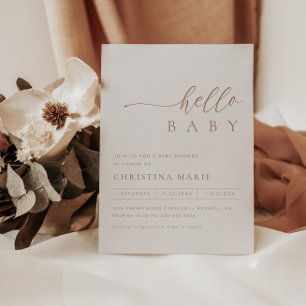 Boho Terracotta Gender Neutral Baby Shower Invitation