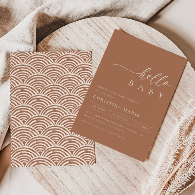 Boho Terracotta Gender Neutral Baby Shower Invitation (Creator Uploaded)