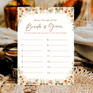 Boho Terracotta Guess the Age Game   Rustic Bridal