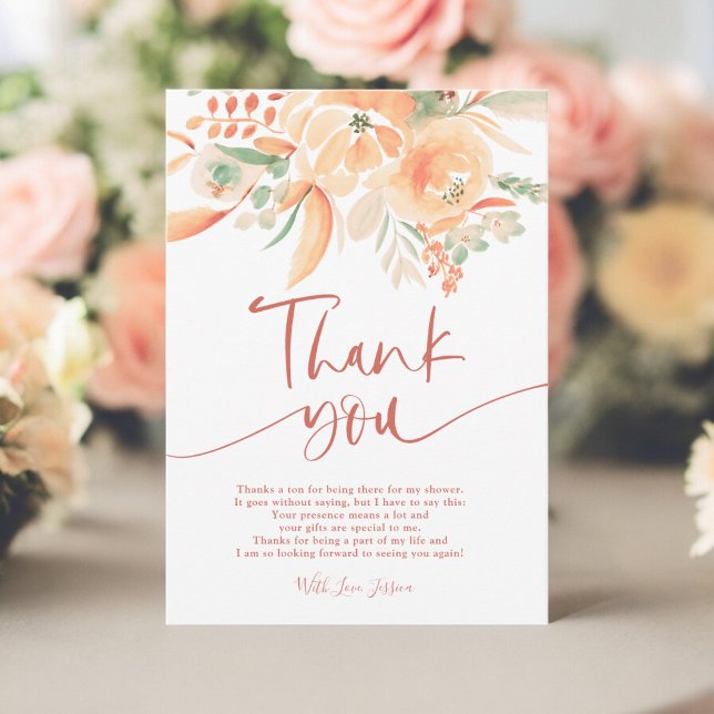 Boho Terracotta Hand-Painted Bridal Shower Thank You Card (Boho Terracotta Hand-Painted Bridal Shower Thank You Card)