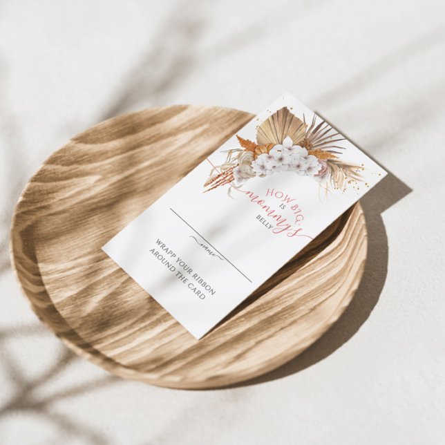 Boho Terracotta How Big Is Mummy’s Belly Card (Creator Uploaded)