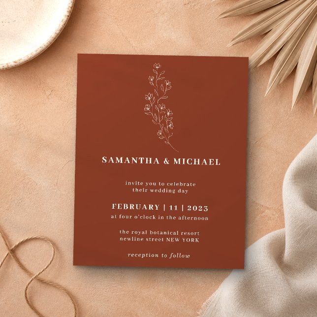 Boho Terracotta Indie Rustic Botanical budget Flyer (Creator Uploaded)