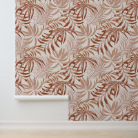 Boho Terracotta Leaf Print Pattern