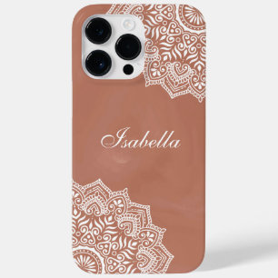 Boho Terracotta Mandala Custom Name Case-Mate iPhone 14 Pro Max Case