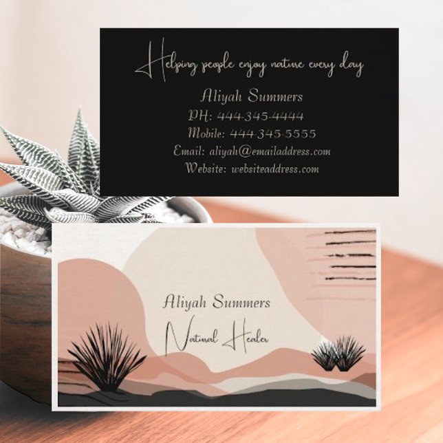 Boho Terracotta Meditative Desert Business Card (Creator Uploaded)