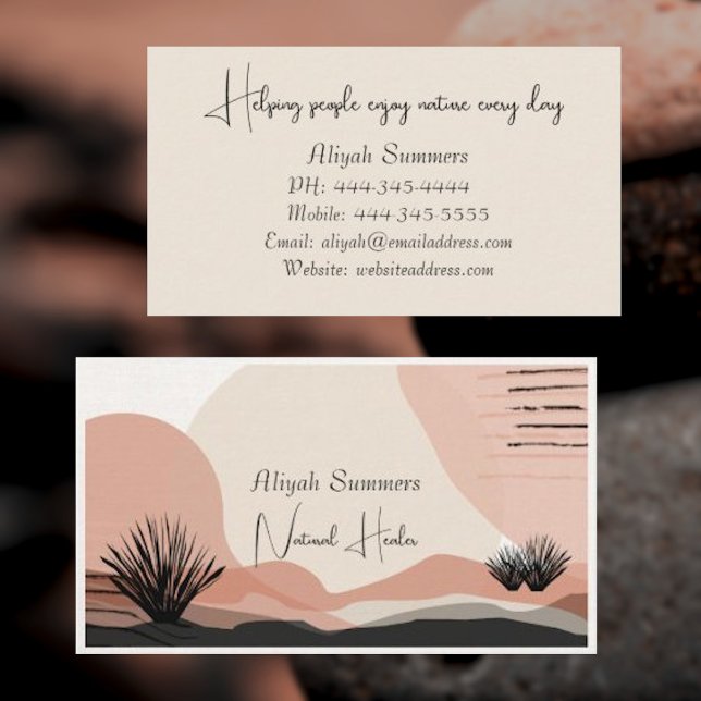 Boho Terracotta Meditative Desert Business Card (Creator Uploaded)