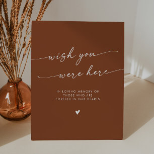 Boho Terracotta Memorial Wish You Were Here Pedestal Sign