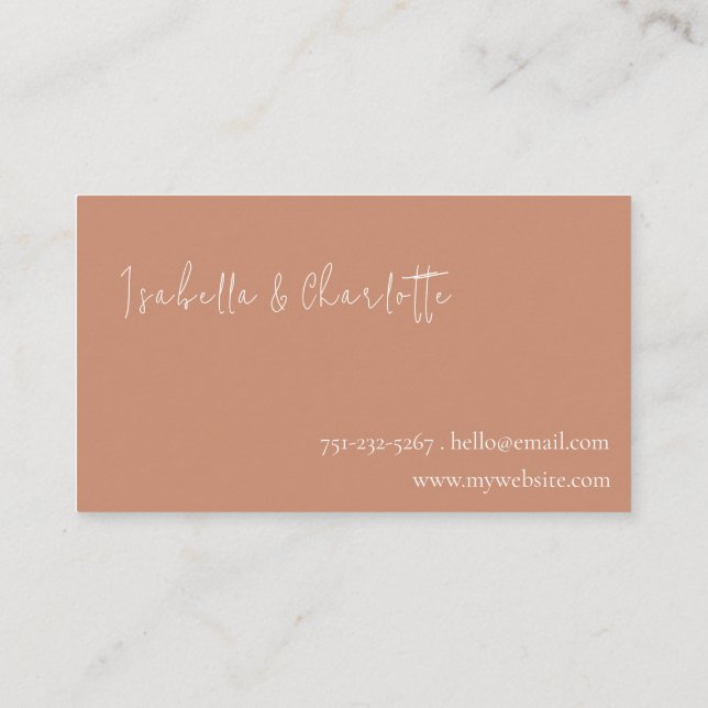 Boho Terracotta Minimalist Business Card (Back)