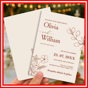 Boho Terracotta   Modern Desert Wedding Invitation