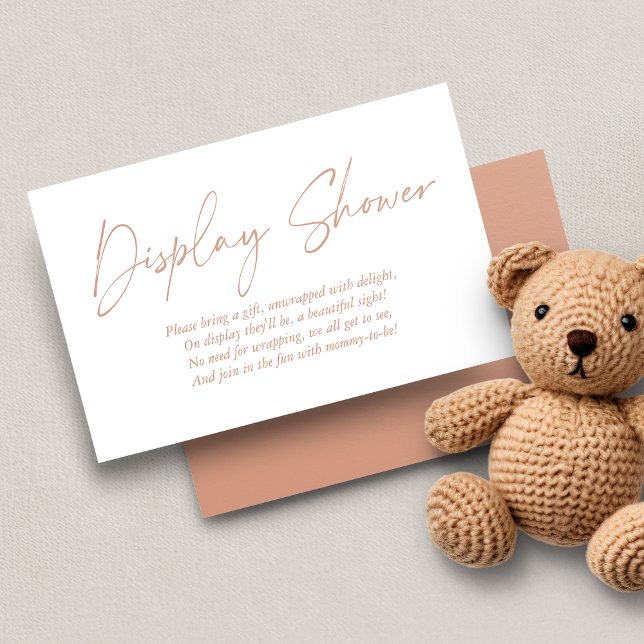 Boho Terracotta Modern Handwritten Display Shower Enclosure Card (Creator Uploaded)