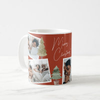 Boho Terracotta Multi photo Christmas Pine Tree