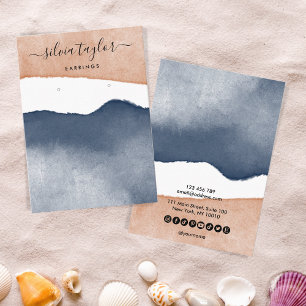 Boho Terracotta Navy Jewellery Holder Social Media Business Card