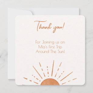Boho Terracotta Orange Birthday Thank You Card