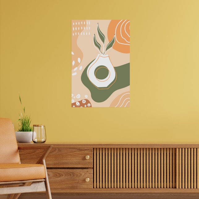 Boho Terracotta Organic Shapes Vase Posters        (Living Room 2)