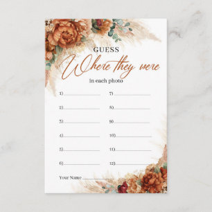 Boho terracotta pampas burgundy Where they were Enclosure Card