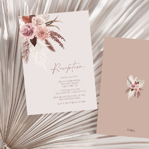 Boho Terracotta Pampas Grass Floral Wedding Enclosure Card
