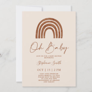 Boho terracotta rainbow Baby Shower Invitation