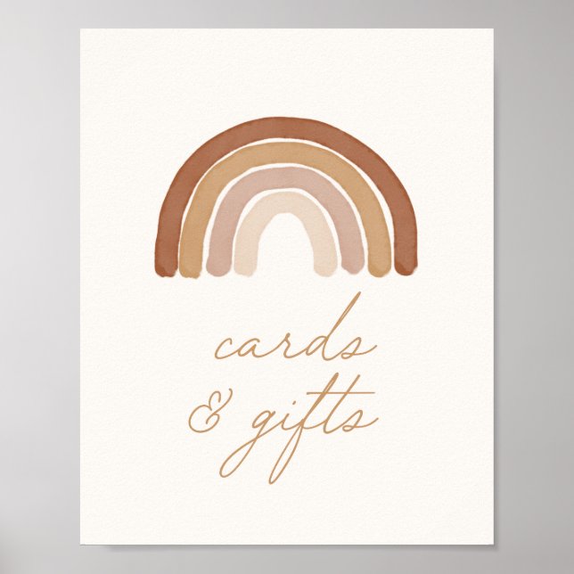 Boho Terracotta Rainbow Cards and Gifts Poster (Front)