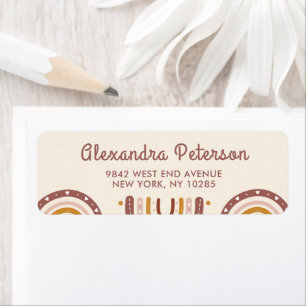 Boho Terracotta Rainbow Return Address Label
