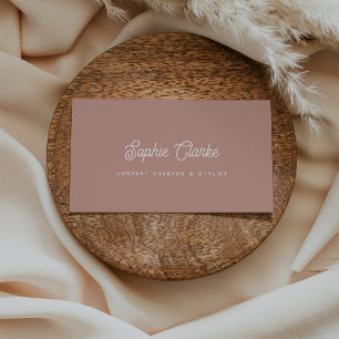 Boho Terracotta   Retro Script with QR Code Business Card