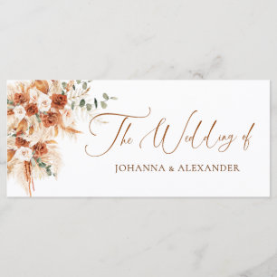 Boho Terracotta Rose & Pampas Lily The Wedding Of Menu