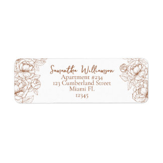 Boho Terracotta Rustic Return Address Wedding  Label