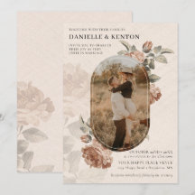 Boho Terracotta Sage Greenery Oval Photo Wedding |