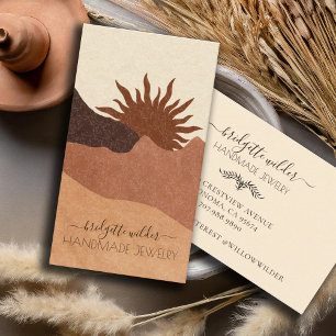 Boho Terracotta Sand Sun Handmade Jewellery Business Card
