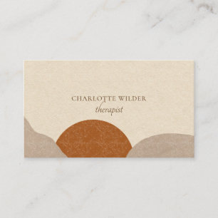 Boho Terracotta Sun Therapist Counselor Business Card