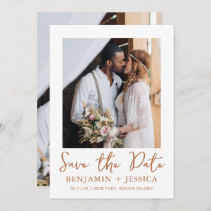 Boho Terracotta Two Photo Wedding Save the Date