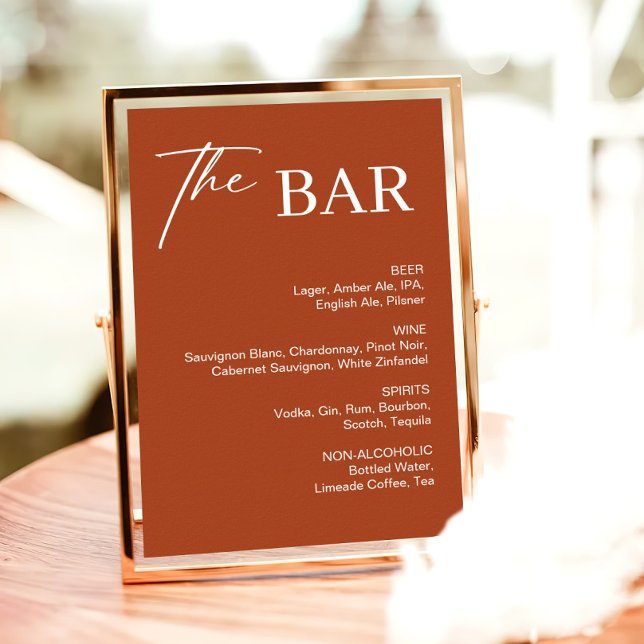Boho Terracotta Wedding Bar Sign (Creator Uploaded)